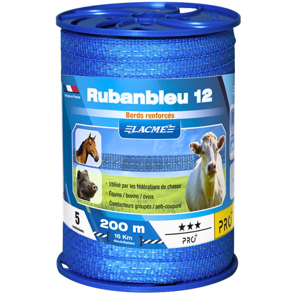 RUBAN BLEU 12 MM 200 M BOBINE